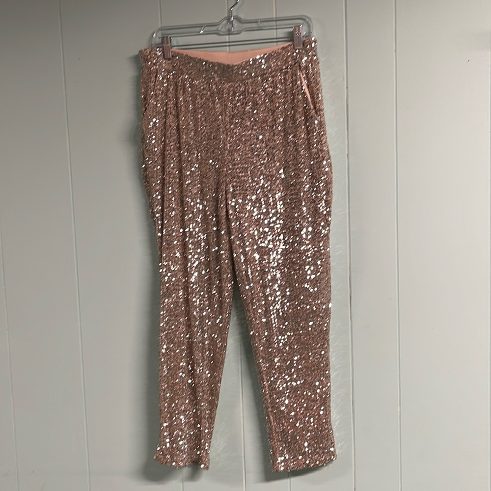 Silver sequin pants- like new
